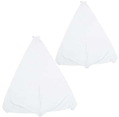 Hoement 2piezas Cubierta De Soporte Para Altavoz De Escenario Poliéster Ajustable Doble Cara Protección Para Equipo De Sonido De Unidades Blancas