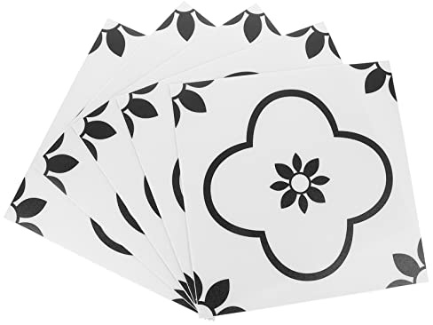 ORFOFE 5pièces Stickers Muraux Étanches Autocollants Carreaux Noir Et Blanc Décorations Pour Salle De Bain Cuisine Bureau Et Salon