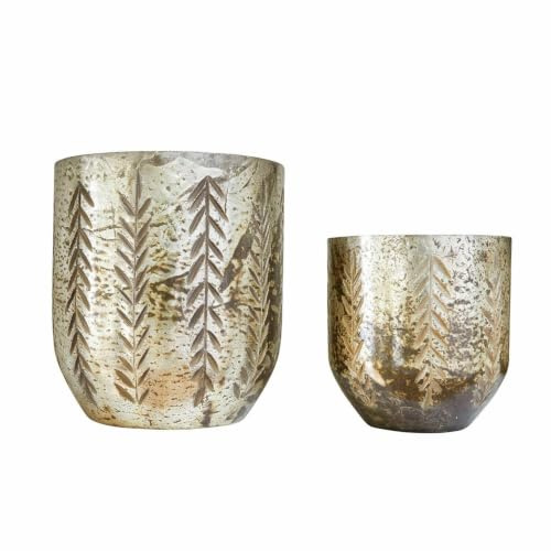 Loberon Windlicht 2er Set Filorex, Silber