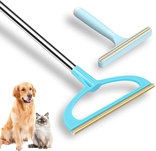 TOSMAL Carpet Rake for Pet Hair Removal, Reusable Pet Hair Removal Tool 56” Adjustable Long Handle Pet Hair Removal Broom, Cat Dog Hair Remover Carpet Brush Scraper for Rugs, Mats, Couch