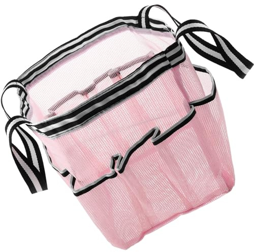 FRCOLOR Netzgewebe Duschbeutel Badetasche Kulturbeutel Tragbar für Reisen Make-up Aufbewahrungsbeutel mit Praktischer Aufhängung für Babybadespielzeug und Andere Badezimmerartikel