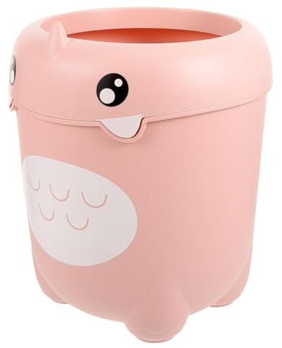 Cabilock Cubo De Basura De Dinosaurio Pequeño Sin Tapa Para Habitación Infantil, Plástico Resistente, Diseño Adorable, Adecuado Para Dormitorio y Oficina, Cesta Para Papel De Desecho Rosa