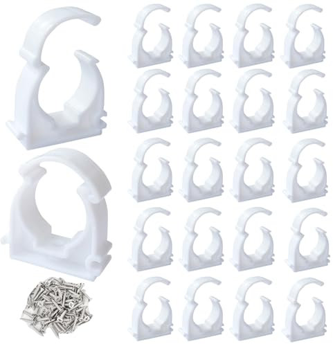 Abrazadera de Tubo 32mm Soporte Tuberia 24Pcs Sujecion de TuboPVC Reparación de Hebillas de Tuberías de Agua Aplicar a Tuberías Mangueras de Seguridad (M32)