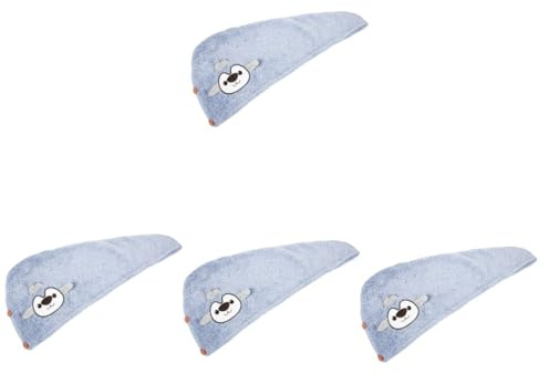 FRCOLOR 4 Stück Wickeltuch zum Trocknen von Haaren wickeln Handtücher Kappe nass handtuch handtuchponscho kind Handtuch zum Trocknen der Haare Haartrockenhandtuch superfeine Faser