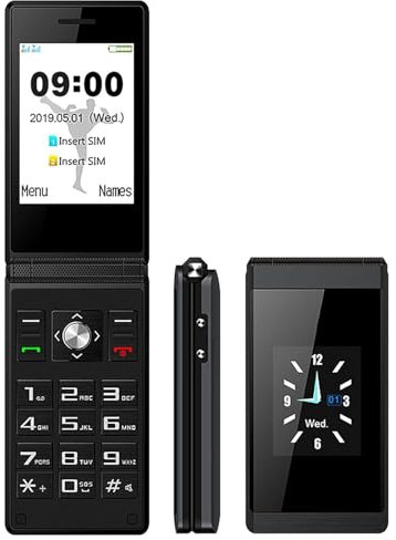 PPLDABNK Unlocked Flip Phone for Seniors & Kids, Dual SIM, Dual Screen, Large Keypad,1200mAh Big Battery, Loud Volume & MP3/MP4 Player, Easy to Use Design,Black