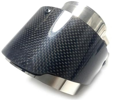 DZSNBMSHD Auspuffblenden 1 Stück Universal-Auspuffrohr Modifiziertes Glänzendes Kohlefaser-Auspuffendrohr 110 Mm Länge Endrohre & Endrohrteile(In 70mm -Out 114mm)