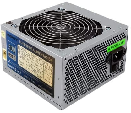 Fuente de alimentación ATX 500W - 4 Conectores SATA, 2 Conectores Molex, Ventilador de 12 cm - Ideal para PC de Escritorio y Gaming.