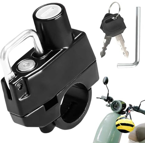 Bicicletta Blocco Casco - Dispositivo Robusto Antifurto, Blocco Di Montaggio Sul Manubrio | Sicurezza Del Casco Moto Con Due Chiavi, Blocco Heavy Duty Per Andare In Bicicletta,