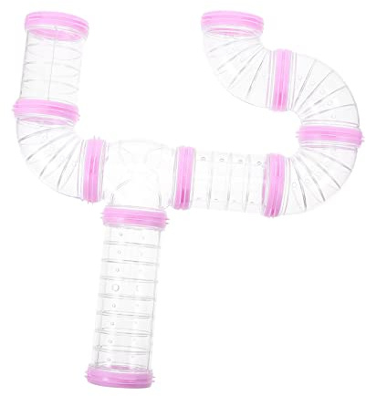 Abaodam 1 juego de túnel de laberinto de hámster rosa para mascotas pequeñas, fácil de limpiar, suministros de jaula de ratas para hámsteres enanos, ratones y jerbos