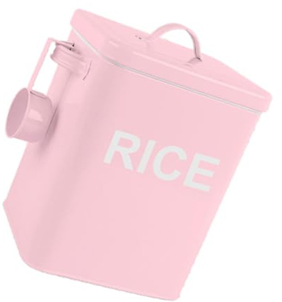 Space Saving Rice Container Sealed Flour Canister Pet Food Storage Jar With Lid Household Baking Supplies Organiser Metal Rice Container