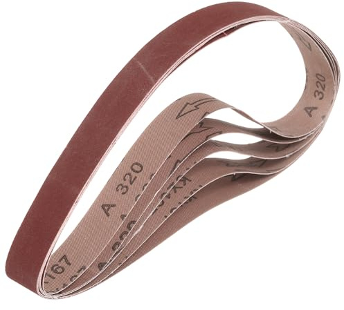 QUARKZMAN 50mm x 1220mm Nastri Abrasivi, 6Pz 320 Grana Carta Vetrata per Levigatrice Ossido di Allumina Per Lavorazione Legno, Lucidatura Metalli, Affilatura Coltelli