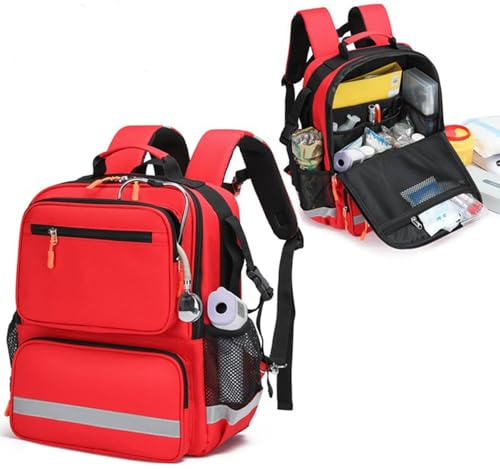 Notfallrucksack Leer, Erste Hilfe Rucksack Leer Professionell Für Medizinische Zubehör, Emergency Backpack, Medizinische Traumatasche, Arzttasche Notfalltasche Für Rettungskräfte