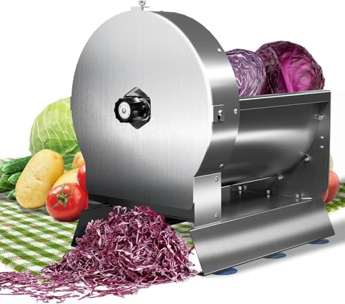 Commercial Electric Vegetable Slicer, Adjustable 0–13mm (0–0.51), 2-in-1 Food Cutter Machine with 10 Stainless Steel Blade, Fruit & Vegetable Slicer for Cabbage, Tomato, Lemon, Potato