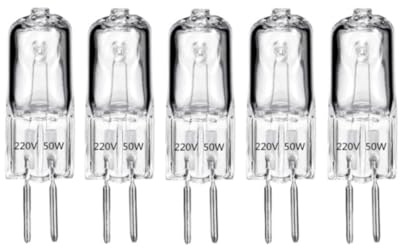 Lumetheus G5.3 Halogen Bulb - 12V-36V/110V-230V, 20W-200W Bi-Pin, Dimmable, High Brightness, for Track Lighting & Landscape Lighting, 5PCS 12V-20W