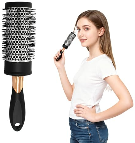 Cepillo Redondo pelo Profesional, 24.5x4.7 cm, Temperatura Constante Para Reducir la Estática y Desenredar, Apto para Cabello Rizado, Liso, con Permanente y TeñIdo