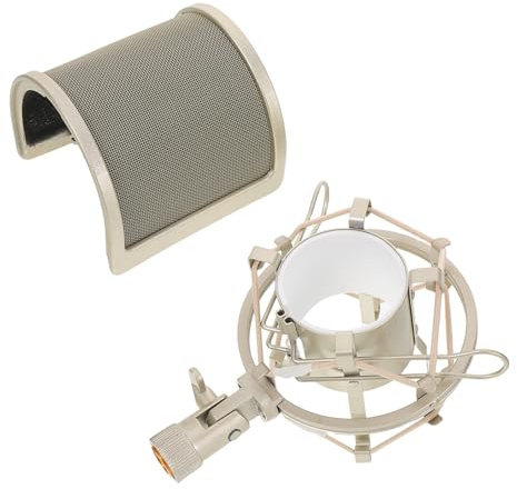 Hoement Mikrofon u förmiger Popschutz mit Stoßdämpfer Halterung Winddichter Pop filter für Studio mikrofone Plosivlaute Einfache Montage Kompatibel für Klare Gesangsaufnahmen