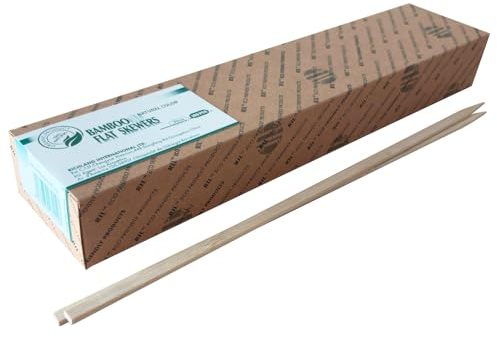 Flache Bambusspieße, 30 cm, natürliche Einweg-Lebensmittelspieße für Grill, Restaurant, Camping, Backofen, umweltfreundliche Küchenutensilien, 100% natürlicher Bambus, 100 Stück