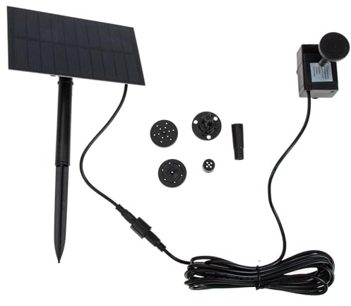 Housoutil Fontaine Solaire de Jardin 15W Pompe à Eau Solaire Séparée Fontaine pour Bain D’Oiseaux Écoénergétique pour Bassin et Décor Jardin
