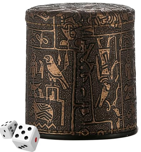 Taza De Dados | Coctelera De Dados Portátil | Coctelera De Dads RPG Egipcio | Vaso De Dads Ligero para , Bares Y Noches De Juegos.