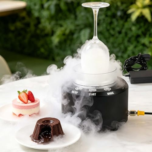 menglanchang Macchina per Ghiaccio Secco Portatile E Raffredda-Bicchieri per Bar E Ristoranti-Macchina 2-in-1 per Alimentare,per Drink, Cocktail E Dessert; Raffreddamento Rapido E Compatto da Banco