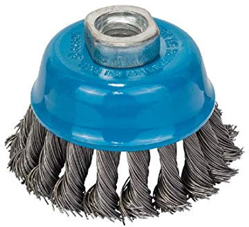 Bosch 1x PRO Steel Longlife Topfbürste, gezopfter Draht für kleine Winkelschleifer und M14-Gewinde (für Stahl, Ø 75 mm, Professional Zubehör Kleiner Winkelschleifer)