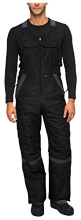 Arctix Men's Tundra Ballistic Bib Overalls With Added Visibility, Black, Large/32 Inseam