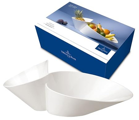 Villeroy & Boch NewWave Doppia Scodella Eye-Catcher Porcellana Premium, Bianco