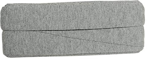Unifarbenes Schrägband, Jersey, vorgefalzt, 20 mm breit - 2 Packungen á 3 Meter, Hellgrau Melange