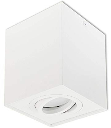 LED Aufbauleuchte eckig - weiß 7,5 Watt dimmbar warmweiß GU10 230V - 125x96mm Aufbaustrahler aus Aluminium - Aufbau Downlight Deckenlampe Loft Aufbau-Spot Decken-Strahler