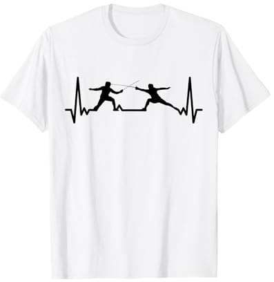 Escrimeur Jeu d'escrime Fencer sportive cardiogram Escrime T-Shirt