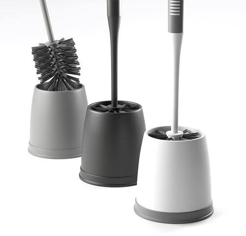 Klobürste mit Halter – WC-Bürsten-Set in Weiß | Moderne Klobürste mit innovativer Borstenstruktur & rutschfestem Halter. Ergonomisches WC-Set in Matt Weiß.