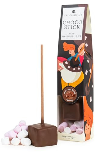 CHOCOLISSIMO - Weihnachtsschokolade - Trinkschokolade am Stiel, Heiße Schokolade Vollmilch - Schokolade Geschenk Nikolaus - Frauen, Männer, Junge, Mädchen, Frau, Mann, Kinder - Xmas ChocoStick