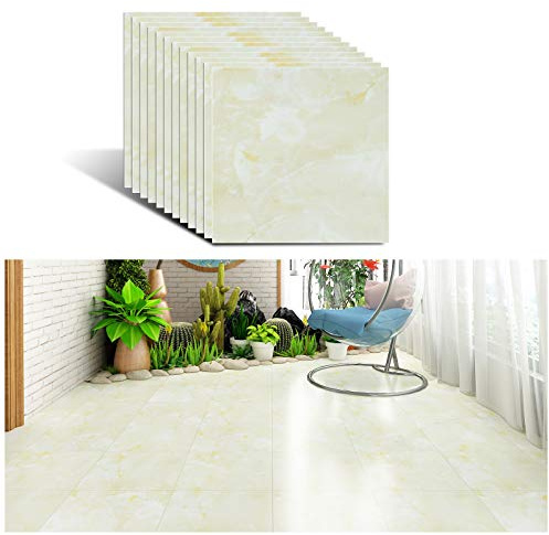 VEELIKE PVC Bodenbelag Marmor Vinyl Fliesen 12 Stück Bodenfliesen Selbstklebend Vinylboden Fliesenoptik Klebefliesen Bad Boden Badezimmer Küche Fliesenaufkleber Boden Garage Abnehmbar 30cm x 30cm