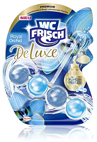 WC FRISCH DeLuxe Royal Orchid (50 g), WC Reiniger mit zartem Orchideenduft, Duftsteine mit Parfümperlen für einen Parfüm-Boost bei jeder Spülung