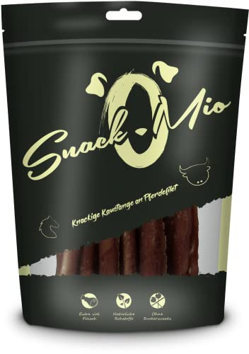 SnackOMio – Premium Hundesnack – knackige Kaustange an Pferdefilet, getreidefrei, 1er Pack (1 x 70g)