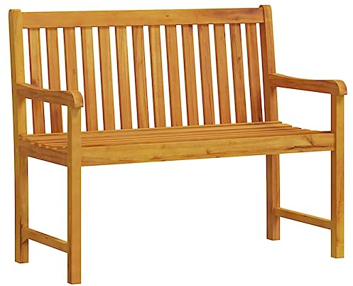 vidaXL Akazienholz Massiv Gartenbank Sitzbank Parkbank Holzbank Massivholzbank Bank Gartenmöbel Terrassenbank Balkonbank Outdoor 110cm