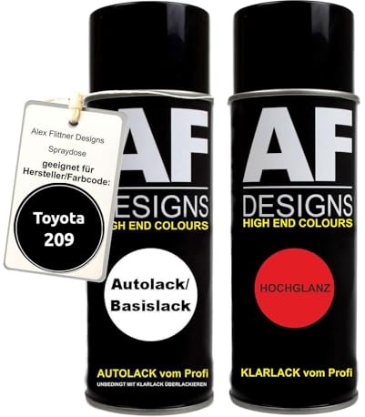 Alex Flittner Designs Spraydose für Toyota 209 Black Perl Basislack | Spraydose für Toyota 209 Black Perl Basislack – Ausführung und Lieferumfang gemäß gewählter Angebotsvariante