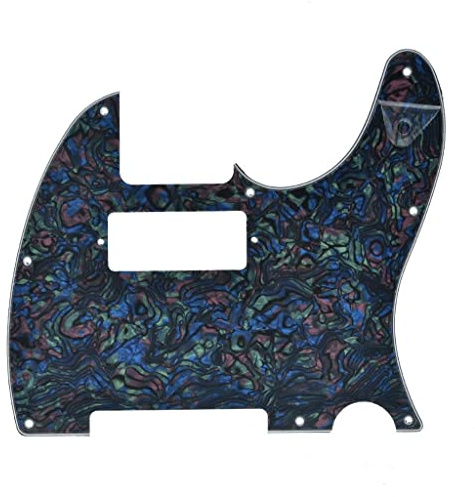 KAISH Tele Style Pickguard Gitarre Plektrumschutz Kratzplatte mit Mini-Humbucker-Tonabnehmerloch für Tele/Telecaster Abalone Pearl