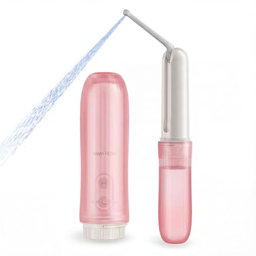 Portable Electric Bidet Sprayer - Handheld Travel Bidet with 2 Pressure Modes - Waterproof Foldable Pocket-Sized & Cordless for Bathroom Ultimate Personal Hygiene Cleaning at Home and Camping - Pink