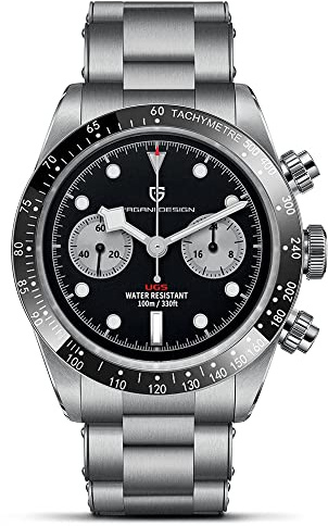 Pagani Design 1718 Herren-Chronograph-Armbanduhr, Japanisches VK64-Uhrwerk, Stahl, 100 m, wasserdicht, für Herren, modisch, leger