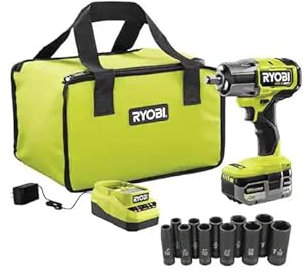 RYOBI ONE+ HP 18V Brushless Cordless 4-Mode 1/2 in. Impact Wrench Kit with Sockets, 4.0 Ah Battery, and Charger