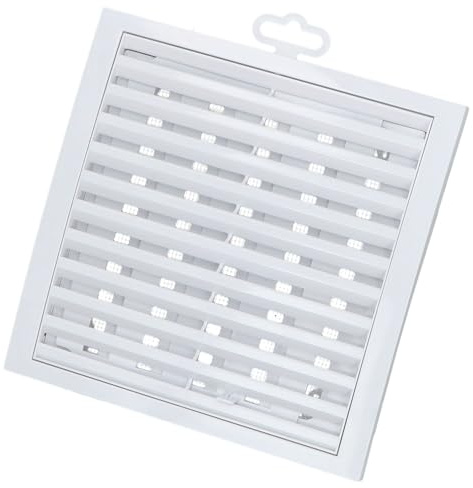 KOTARBAU® Lüftungsgitter 200 x 200 mm Verschließbar Abluftgitter Kunststoff mit Insektenschutz Abschlussgitter Rechteckig Weiß Lamellengitter Abluft Zuluft Gitter Ventilator