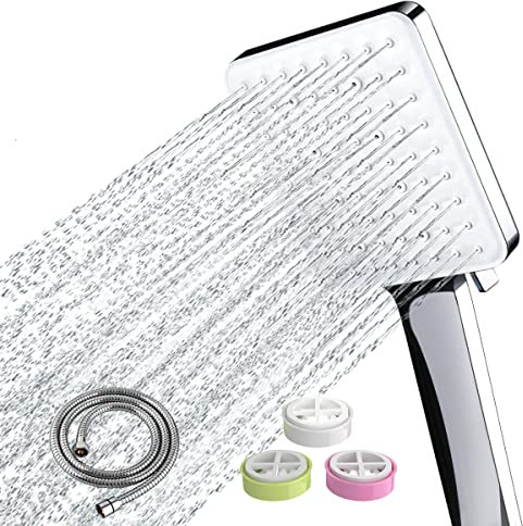 Shower Head and Hose [TESTSIEGER], Newentor High Pressure Shower Heads with Hose Set 1.5m, Universal Universal Water Saving Large Shower Head with Flow Restrcitors