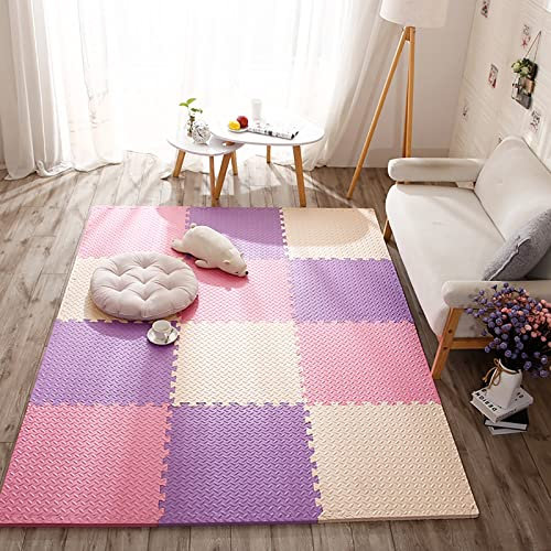 JYHCD Puzzle Matte PE Schaumstoff Puzzlematte Baby - Krabbelteppich 60X60 Große Bunter Spielmatte Kinder rutschfest Bodenschutzmatte Krabbelmatte Spielteppich Gymnastikmatte,Q,9Pcs