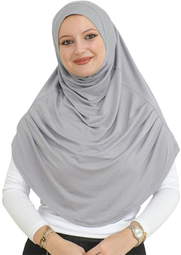Prien Kopftuch für Damen, Lang Muslim Hijab Frauen, Türkisch Khimar Schal Islamische Kleidung, Konfektionshijab Kopftücher Kleider, Muslimische Sport Head Scarf Set