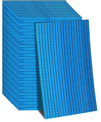 sourcing map 7200 Pcs Carreaux de Mosaïque En Miroir Autoadhésifs, Miroirs Disco En Verre Bleu, 5 X 5 Mm, Pour Boule Disco, Bricolage, Décoration Ktv, 12 Feuilles