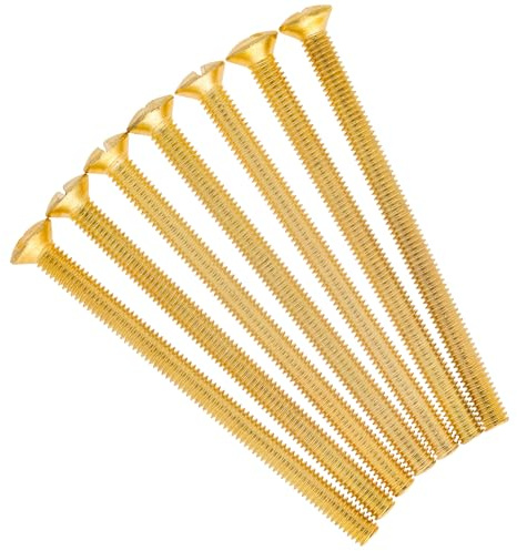 Evoges M3.5 x 50mm Long Raised Countersunk Slotted Head Electrical Screws for Plugs Socket Switches, Pack of 20 (Brass)