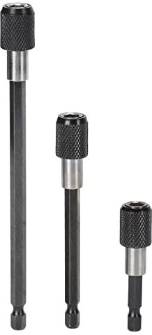 3Pcs Extension Bar Adapter 1/4 In. Hex Shank Quick Release Magnetic Chuck Screwdriver Bit Holder Power Drill Hex Shank Jointer Electric Adaptor