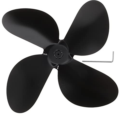 Cabilock Aluminum Alloy Fan Blades for Stove Fan Hanging Replacement Log Burner Heating Wood Burner Fire Place Ceiling Parts