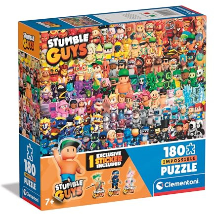 Clementoni Impossible 180 Piezas Niños 7 Años, Puzzle Personajes Stumble Guys Videojuego, Gaming, Made In Italy, 29321, Color